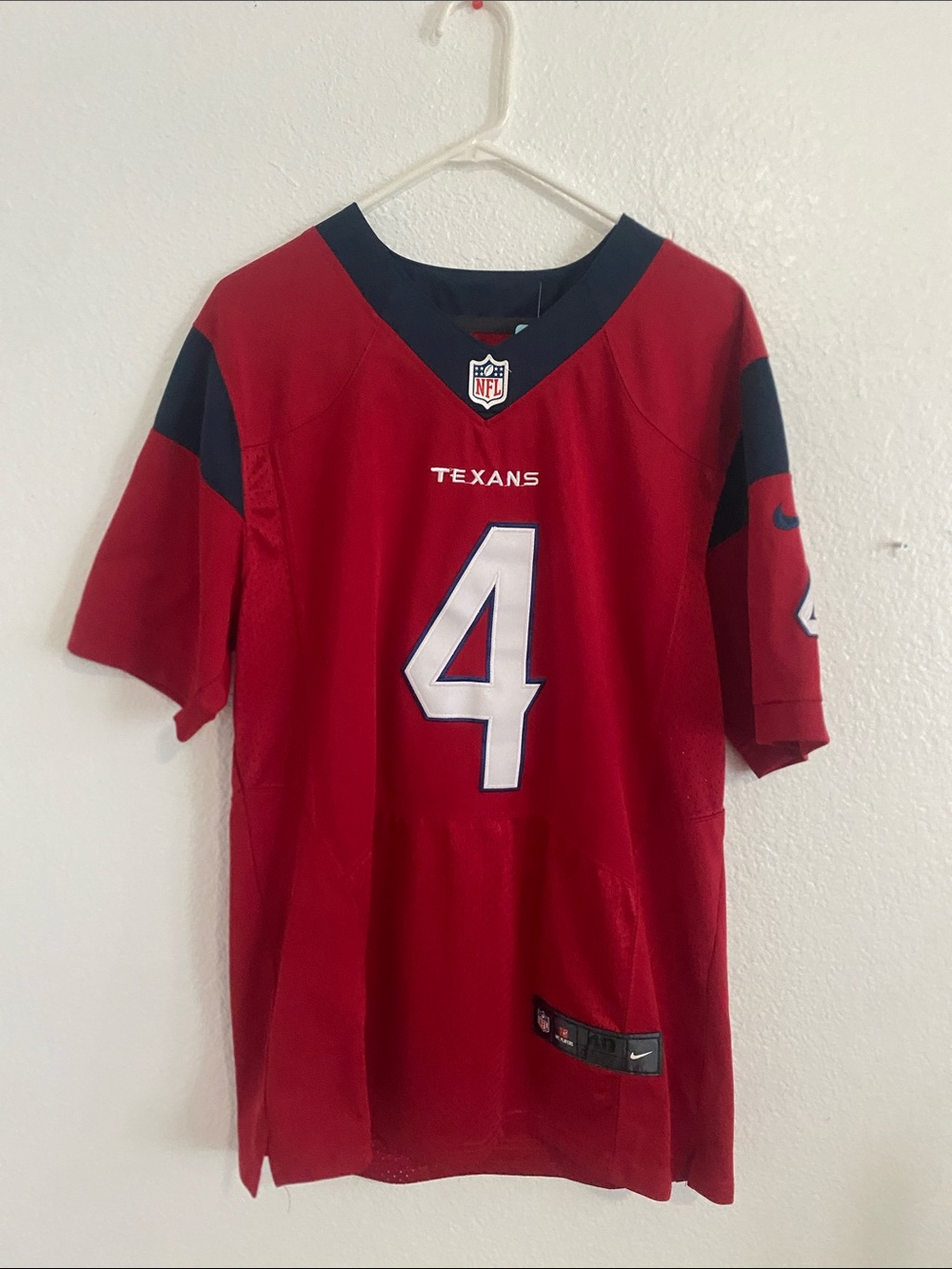 Nike Texans #4 Red and Navy Men's Football Jersey
